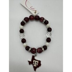 Texas A&M Aggies Ball Bead Stretch Bracelet  New
